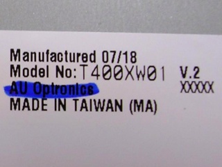 友达液晶模组T400XW01 V2