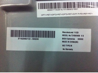 友达液晶模组T315XW06 V5
