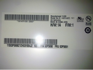 友达液晶模组B140XW03 V1