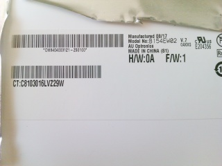 友达液晶模组B154EW02 V7 HW0A