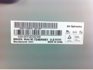 友达液晶模组T546HW01 V0