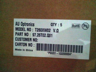 友达液晶模组T260XW02 V0