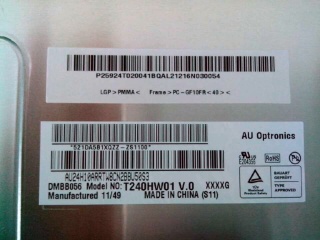 友达液晶模组T240HW01 V0