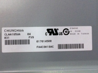 中华映管液晶模组CLAA185WA04