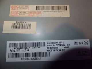 友达液晶模组T315XW02 VD