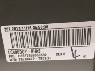 LG Display液晶玻璃LC490DUY-BHA3