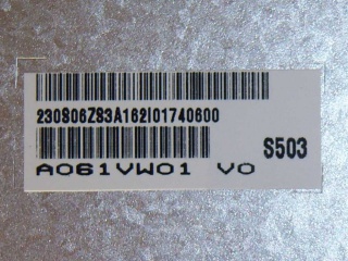 友达液晶模组A061VW01 V0