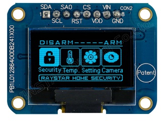 华凌 0.96" 128×64 PM-OLED 单色(蓝色) COG SSD1306BZ SPI/I²C 8pins