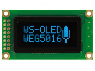华凌 1.26" 50×16 PM-OLED 单色(蓝色) COB WS0010 CPU/SPI 16pins