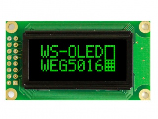 华凌 1.26" 50×16 PM-OLED 单色(绿色) COB WS0010 CPU/SPI 16pins