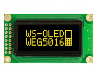 华凌 1.26" 50×16 PM-OLED 单色(黄色) COB WS0010-TX CPU 16pins