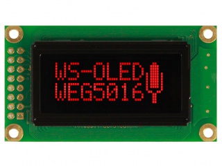 华凌 1.26" 50×16 PM-OLED 单色(红色) COB WS0010 CPU/SPI 16pins