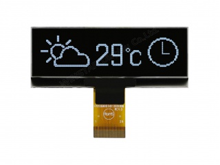 华凌 2.2" 128×32 PM-OLED 单色(白色) COG SSD1305 CPU/SPI/I²C 24pins