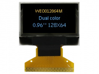 华凌 0.96" 128×64 PM-OLED 区彩(蓝黄) COG SSD1306 CPU/SPI/I²C 30pins