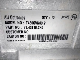 友达液晶玻璃T430QVN03.2 CELL