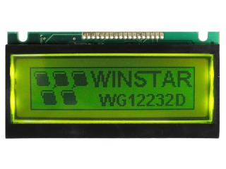 华凌 1.9" 122×32 STN-LCD 黄绿模-正显 透反射式 黄绿LED CPU 18pins