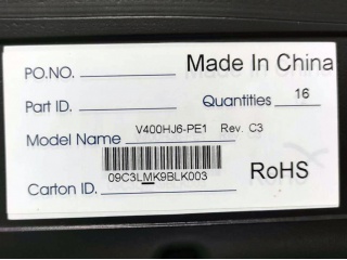 群创液晶玻璃V400HJ6-PE1 Rev.C3