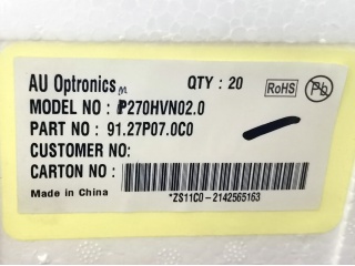 友达液晶玻璃P270HVN02.0 CELL