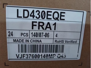 LG Display 43" IPS 液晶模组 3840×2160 400nits WLED V-by-One 51pins