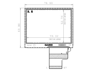 Ortustech 3.5" TN 液晶模组 320×240 400nits WLED TTL 67pins