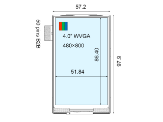 Ortustech 4" VA 液晶模组 480×800 400nits WLED TTL 50pins