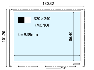 Ortustech 5.7" TN 液晶模组 320×240 350nits WLED 并口数据 33pins