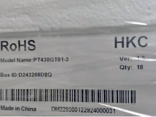 惠科液晶玻璃PT430GT01-3