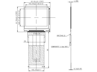 睿智航 1.8" 液晶玻璃 1280×1024 灰度 TTL 907PPI