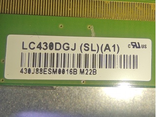 LG Display 43" IPS 液晶玻璃 FOB 3840×2160 EPI