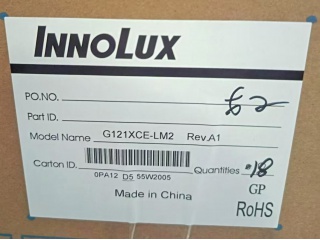 群创 12.1" IPS 液晶模组 1024×768 500nits WLED LVDS 20pins