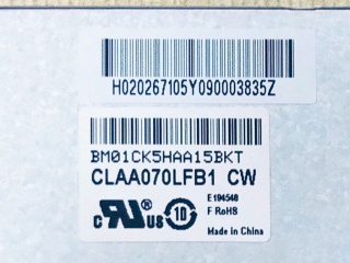 中华映管液晶模组CLAA070LFB1 CW