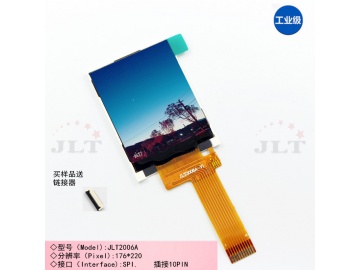 2.0寸 分辨率176*220 TFT液晶显示屏 FPC10pin 接口SPI 220亮度