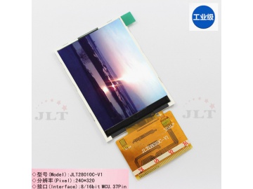 2.8寸 TFT液晶屏 分辨率240*320 FPC37PIN CPU接口 4线电阻触摸屏 65/262K色 200亮度