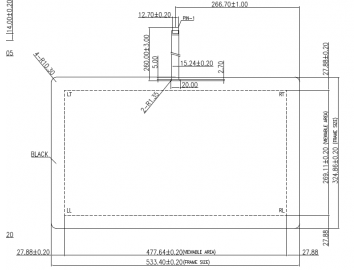 21.5寸全平面高温五线电阻屏 16:9  F+G  单点触摸   工业、军工、医疗电阻触摸屏