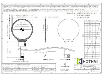 1.3英寸圆形TFT 液晶屏240*240, 750亮度, 10pins SPI接口, GC9A01, 用于智能手表