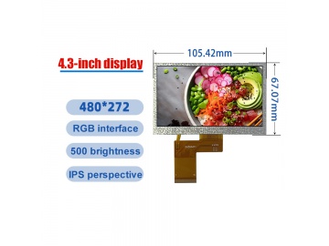 4.3寸电阻触摸液晶屏 480×272分辨率 40pin RGB接口 电阻触摸全贴合液晶屏总成