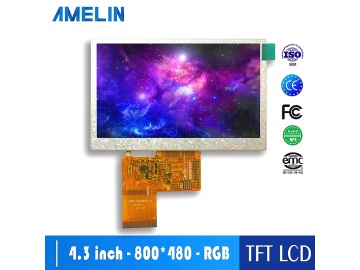 4.3寸 IPS型液晶屏 800x480分辨率  TTL/RGB接口 可带TP触摸屏