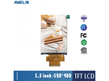 3.5寸液晶屏 350亮度 320*480分辨率 TN型 MCU接口 可带TP触摸屏 IC:ILI9488