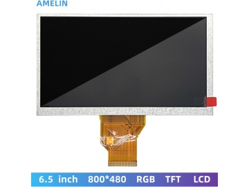 6.5寸tft LCD液晶屏 800*480分辨率 550亮度RGB接口 树莓派显示屏