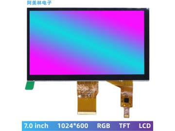 7寸电容触摸屏1024*600 IPS型RGB接口1000高亮 LCD液晶显示屏模组