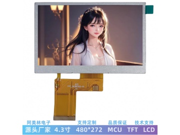 4.3寸LCD液晶屏 480x272 MCU接口TFT IPS型显示屏LCM液晶模组 ST7282