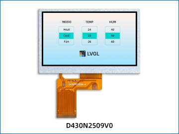 4.3-inch TFT LCD display module with a resolution 480*272;MCU 8-bit & 16-bit; 4-SPI & QSPI