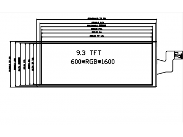 9.3寸TFT液晶屏 长条屏 600*1600 500亮度 40PINS MIPI 工业液晶屏
