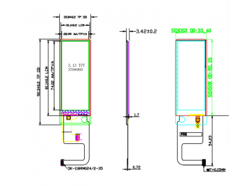 3.13寸TFT液晶显示屏 376*960 300亮度 长条屏 24PINS MIPI GC9503CV