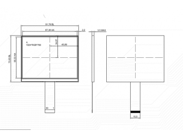 4.5寸方屏 1024*768 支持RGB/LVDS/MIPI