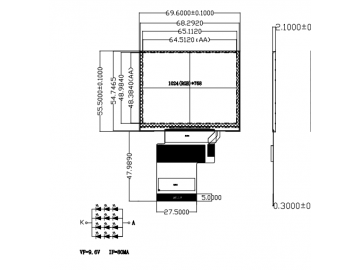 3.17寸 1024*768 JD9168S驱动, 54拼RGB接口