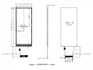 3.99寸 400x960 350亮度 40pins SPI RGB