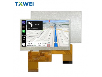 4.3寸800*480高清IPS二轮车仪表医疗液晶显示面板RGB接口1200亮度