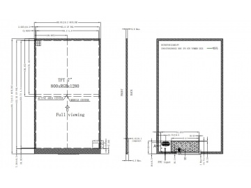 7寸IPS液晶模组800*1280, 300亮度, 31pins MIPI接口