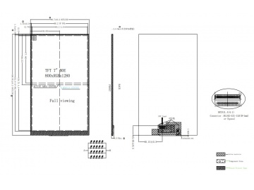 7寸IPS竖屏800*1280, 450亮度, 31pins MIPI接口,